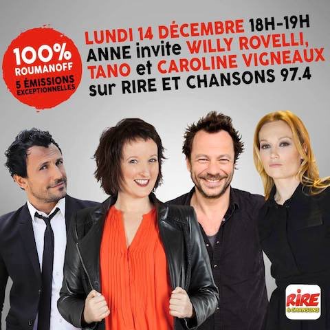 cvigneaux's tweet image. Je suis ce soir dès 18h sur @rirechansons avec @anne_roumanoff, @TANO  et @Willy_Rovelli #QuittelaRobe
