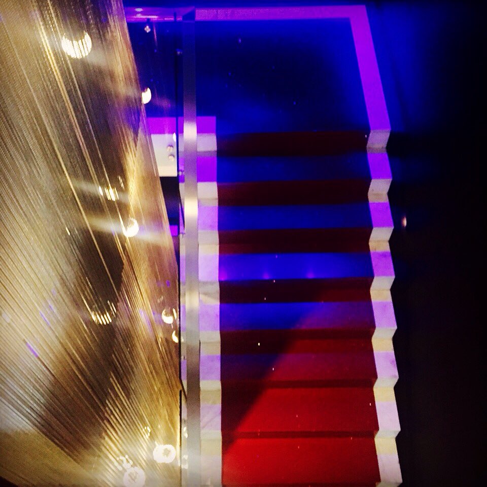 DouglasAllenGM's tweet photo. Follow the staircase to see where it leads.#redstairs#15onorange#trendy#lights https://t.co/OYKWxDjjYt