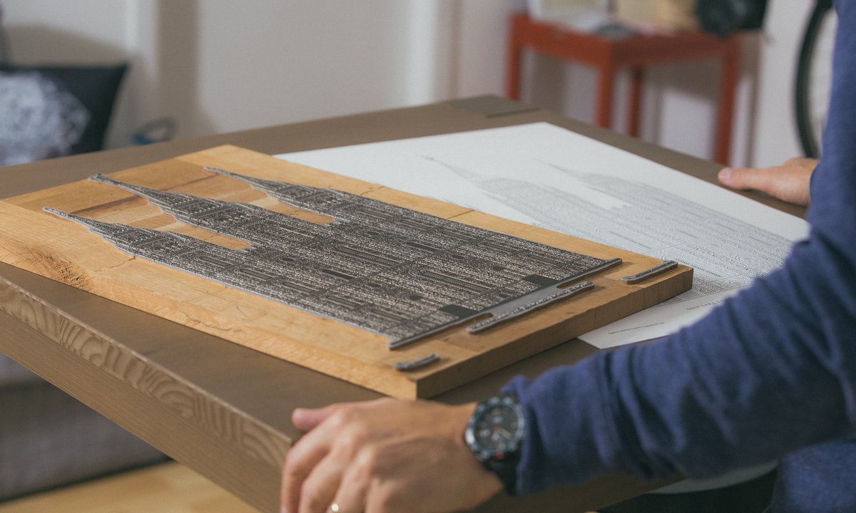 cameronmoll's tweet image. Although plastic plates provide finer detail, here&apos;s what a metal press plate for the Salt Lake poster looks like.