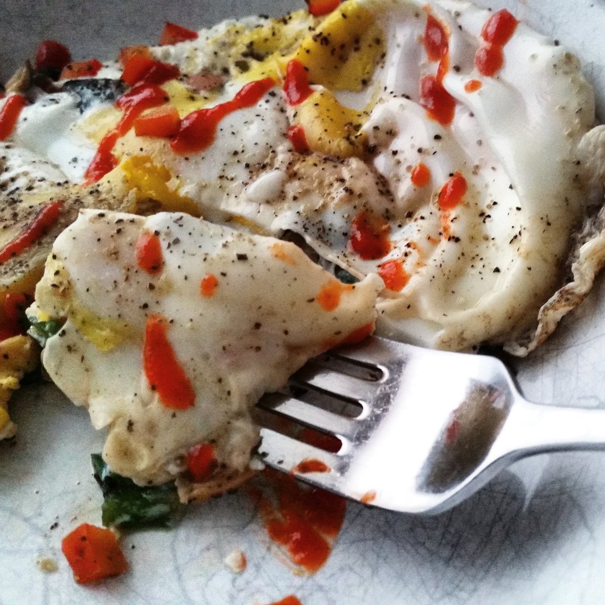 eliseannette's tweet photo. #100FitDays means #healthyeats.Want a #highprotein breakfast? How bout 2 eggs, w/diced shrooms, red pepper & cheese. https://t.co/UdSeJeRkTG