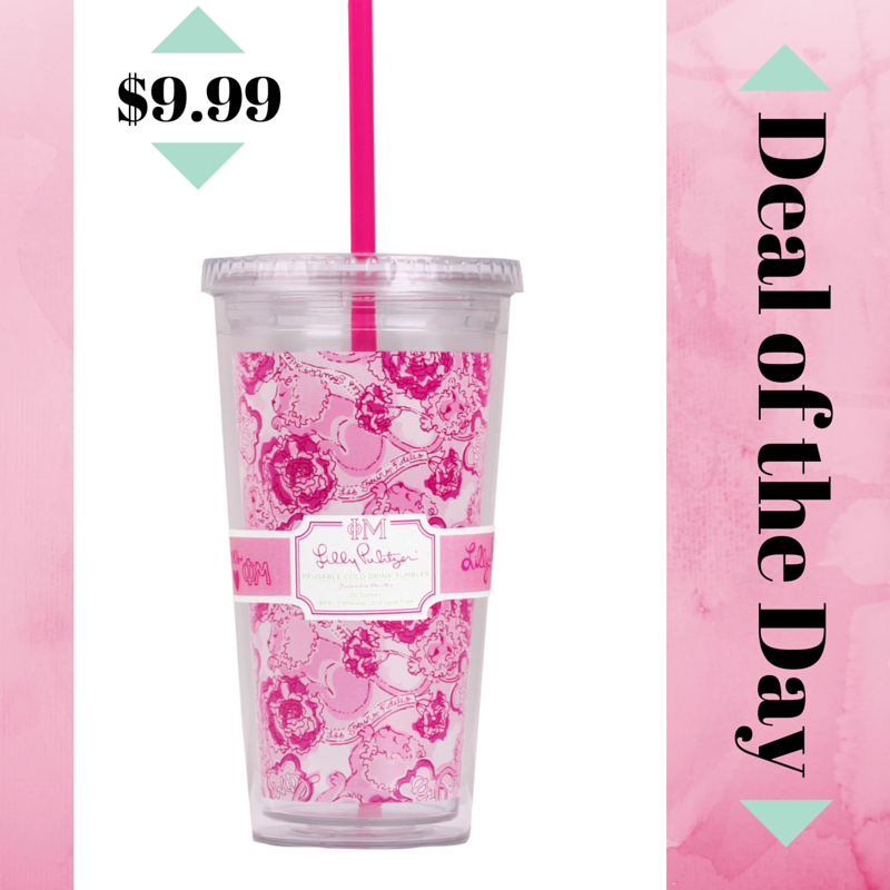 PhiMuCarnColl's tweet photo. Deal of the day! The Lilly tumbler is a great addition to any gift! Get yours today for $9.99.  #carnationcollection https://t.co/NRPM0qvobP