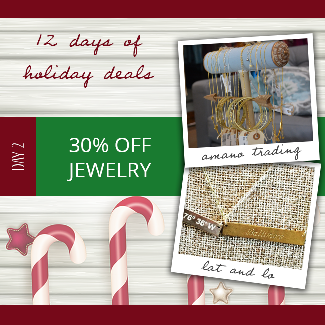 VitaBaltimore's tweet photo. Take 30% off all jewelry today! See all the 12 days of Xmas deals at https://t.co/ef1OBrSMiv #shoplocal https://t.co/fNsijnqsVA