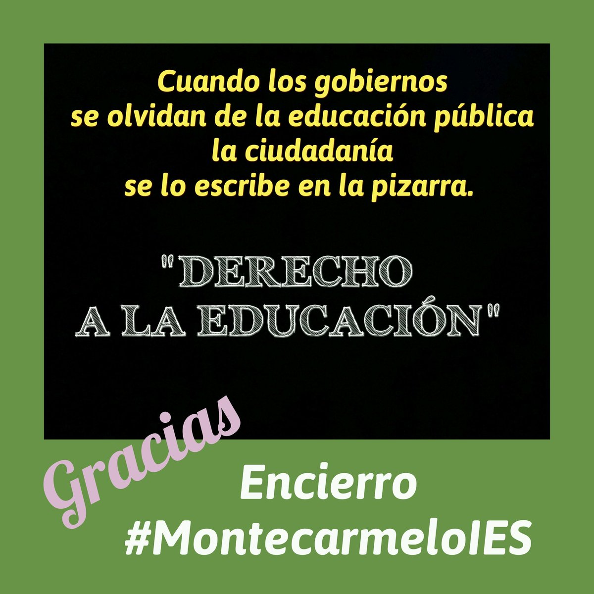 aulasenlacalle's tweet photo. Pongamos la educación pública en la agenda de los políticos. #MontecarmeloIES  
#EducaEnLasUrnas https://t.co/hWFpWChAfJ