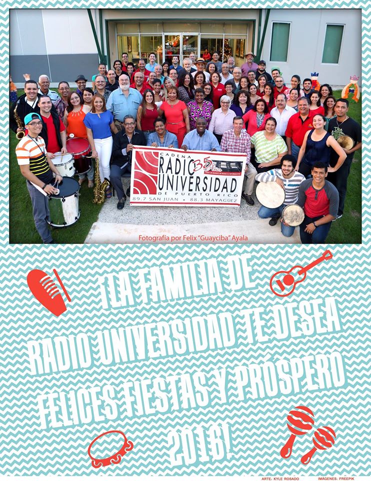 radioupr's tweet photo. ¡La familia de Radio Universidad te desea felices fiestas y próspero 2016! https://t.co/4mkgDuefjw https://t.co/PWlJuRy7sC