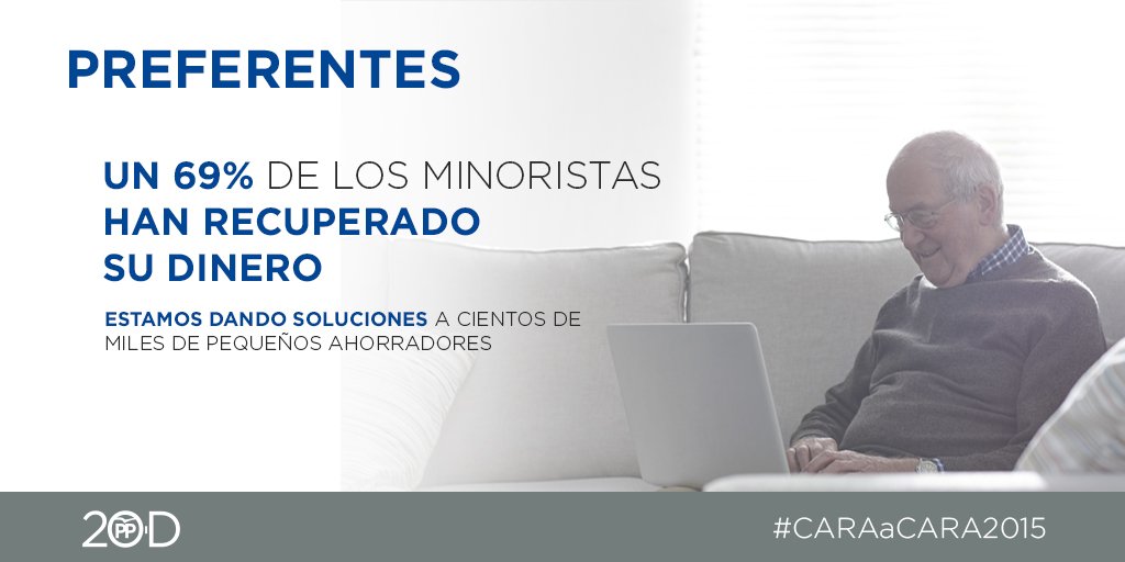 ppopular's tweet photo. Preferentes:estamos dando soluciones a cientos de miles de pequeños ahorradores @marianorajoy #CaraACaraL6 #YoVotoPP https://t.co/518oTtK9mp