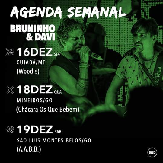 newsbruninho's tweet photo. Agenda da semana galerisss! #ShowBeD https://t.co/D0eKcnyYq5