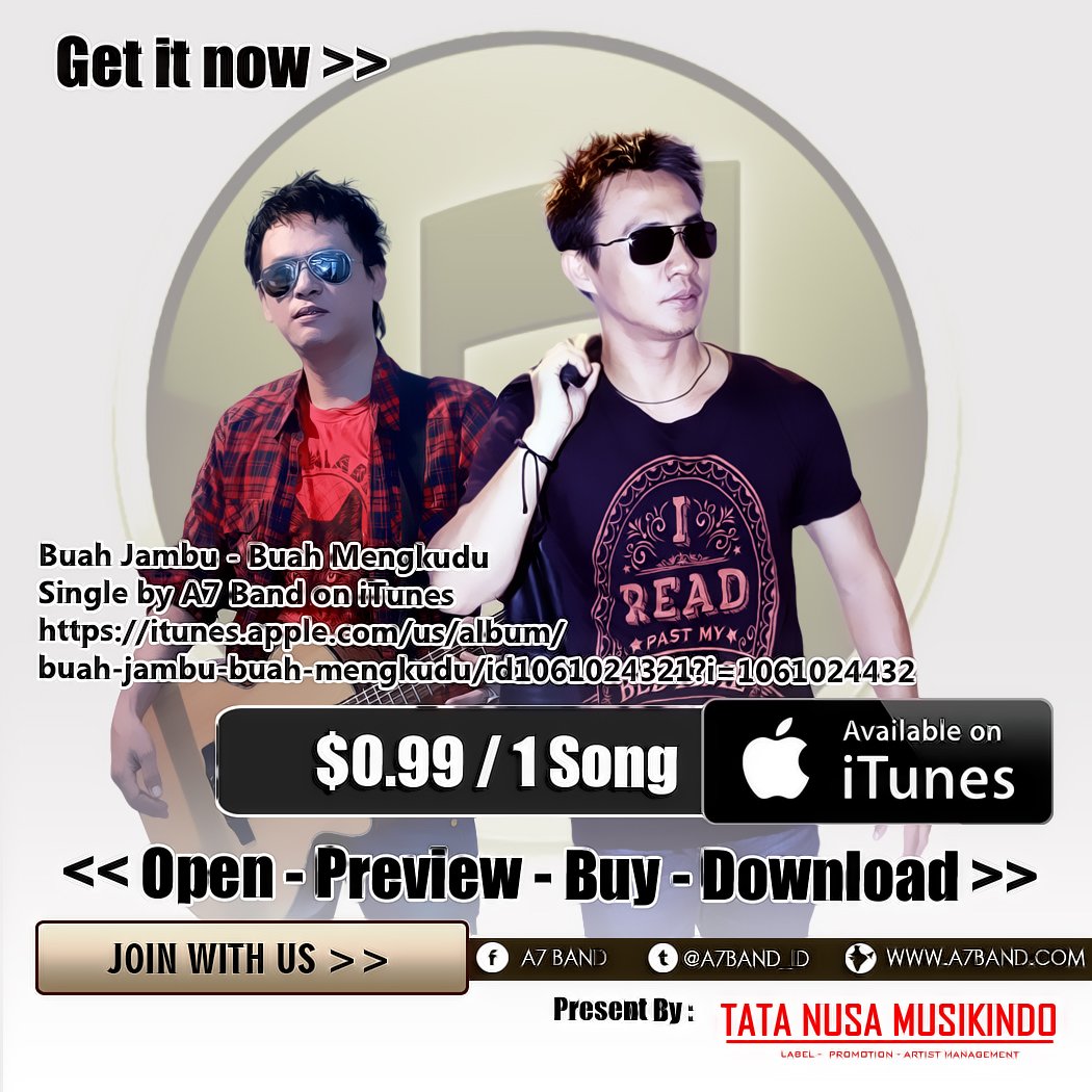 Tata_Musikindo's tweet photo. Yuk Download Lagu " Buah Jambu-Buah Mengkudu " Dari @a7band_id  Via @iTunes https://t.co/pm2VZVE8Lo https://t.co/puFpNHpOeo