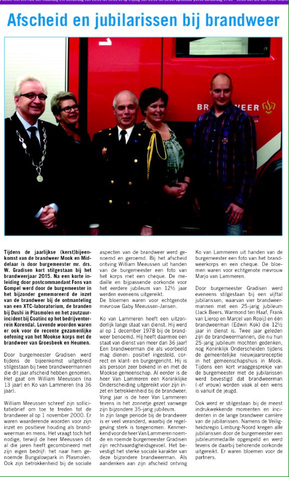willemgradisen's tweet photo. In Ter Sprake verslag v. avond @BrandweerMook onderdeel van @brandweerln en @vr_ln met afscheid en jubilarissen. https://t.co/uvBZ7qAWVb