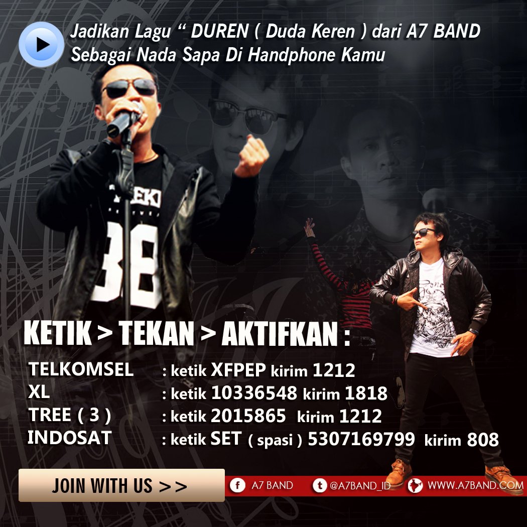 Tata_Musikindo's tweet photo. Aktifkan  yuk RBT lagu Duren ( Duda Keren )  dari  @a7band_id  di hape kamu sekarang :) #ketik #tekan #aktifkan https://t.co/EVMKzNaiqF