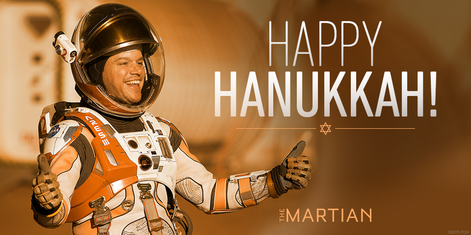 MartianMovie's tweet photo. We hope you had a wonderful eight sols of Hanukkah! #TheMartian #BringHimHome https://t.co/xZTvGiHyDN