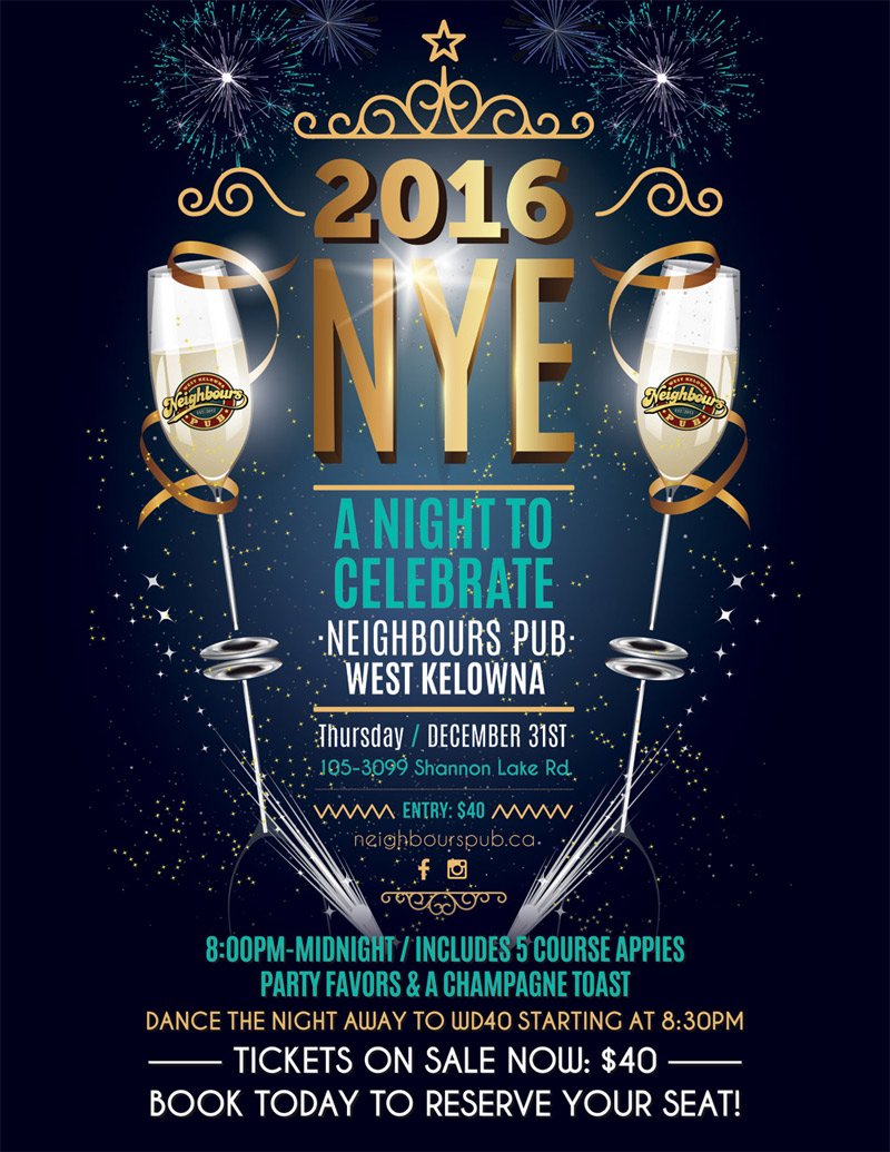 NeighboursPub1's tweet photo. #NYE plans? Join us at #NeighboursPub to ring in 2016! Reserve your seat today --> https://t.co/N71etSshrh #nye2016 https://t.co/pDvlCdLnA7