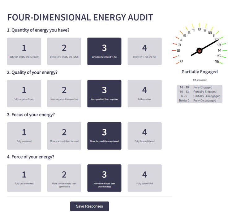NickWoolf_VT's tweet photo. Simple way to measure #EmployeeEngagement: Sweet 16 survey. Measures quantity, quality, focus &amp; force of your energy https://t.co/3TTUMtsnbA