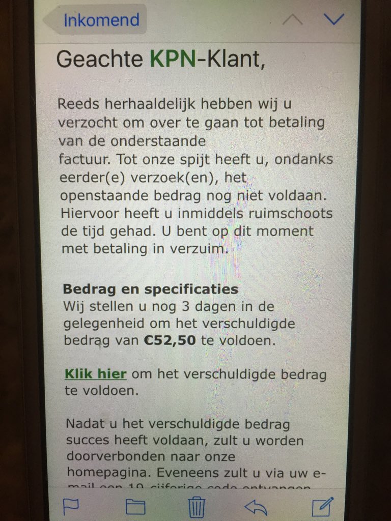 Marieke_Kbld's tweet photo. @KPN phishing? https://t.co/MCGUzkHgre