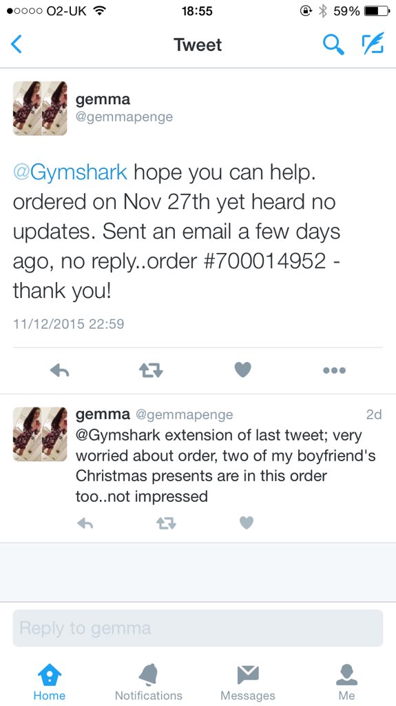 Parsons93's tweet photo. @Gymshark Hi can you please respond and help with the order.
Many Thanks in advance https://t.co/VNKh7brop4
