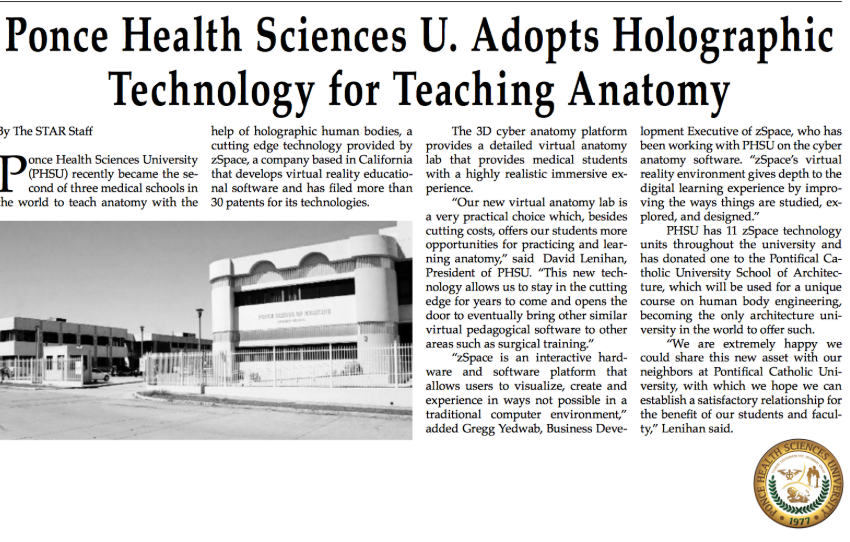PHSUniversity's tweet photo. Did you know that #PHSU is one of the 3 medical schools in the WORLD that teach anatomy using a holographic body? https://t.co/7KA54EKI9i