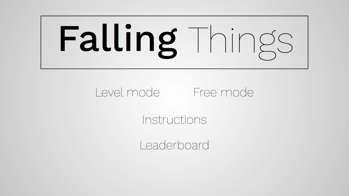 IT_PLUMBERS's tweet photo. This is main menù of my game #fallingthings. Coming soon!! #indiedev #indiegameslover #indiegame #GameArt https://t.co/wK7GrhaNE9