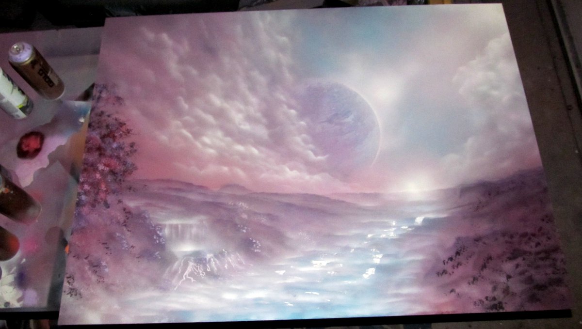 Windswept1111's tweet photo. @therealLTJbukem Thanks for the autograph in Denver. I painted to one of ur albums. #needacover? #finespraypaintart https://t.co/V9jUz1ycU3