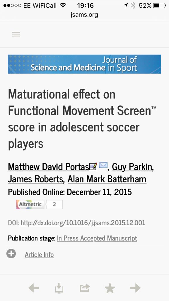 New paper Maturational effect on FMS: jsams.org/article/S1440-… <a href="/Alan_Batterham/">Alan Batterham</a> <a href="/ProFootSupport/">Pro Football Support</a> #FMS #soccer #movement