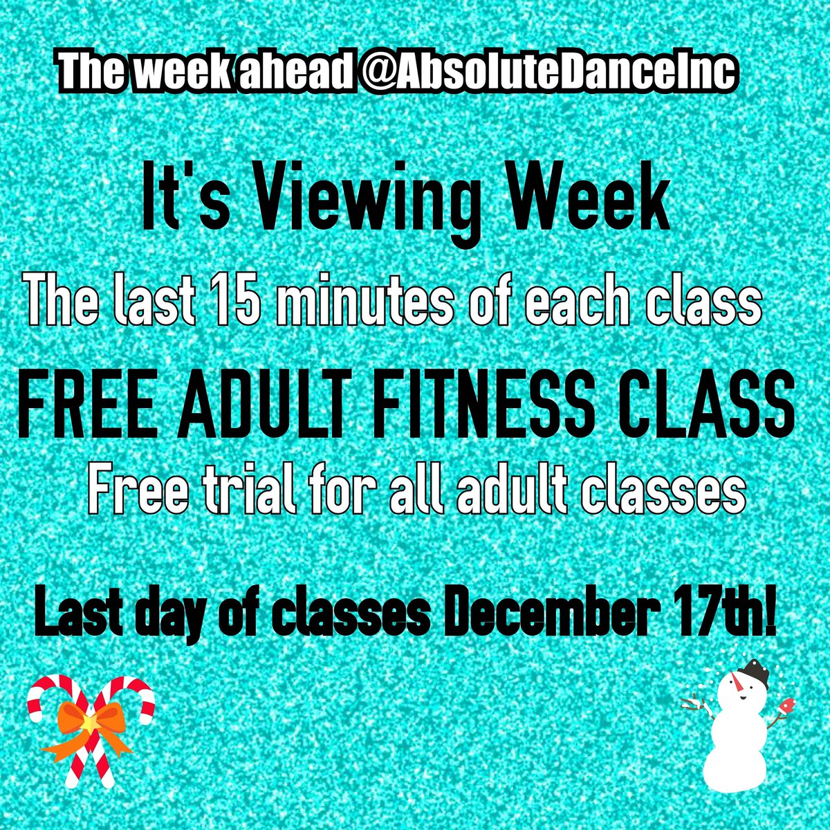 absolute_dance's tweet photo. This week @absolute_dance  #viewingweek #fitness #yyc #Calgary #freetrialweek  #freeclass #holidayseason https://t.co/Zpecs7sMmS