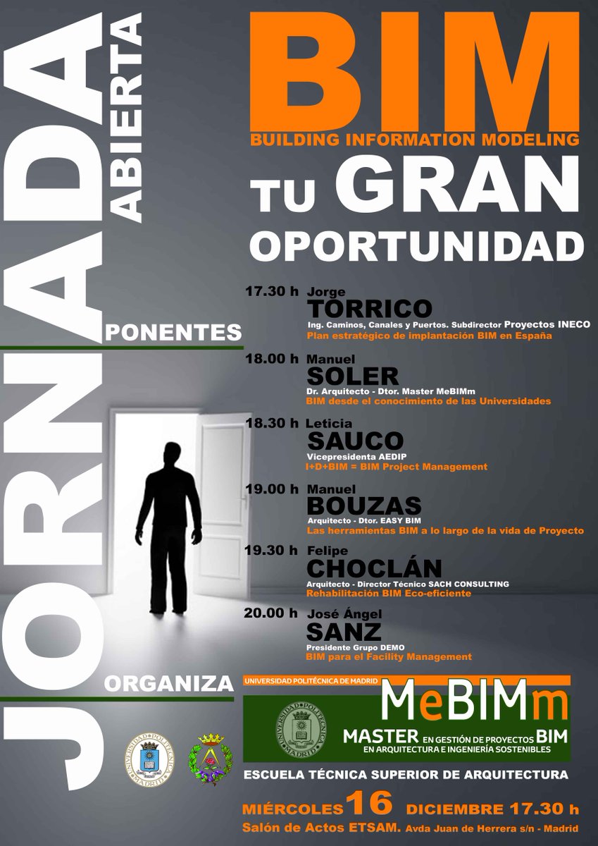 SachConsulting's tweet image. Este miércoles estaremos en la @ETSAMadrid en #Madrid hablando de #BIM . ¡No te lo pierdas!