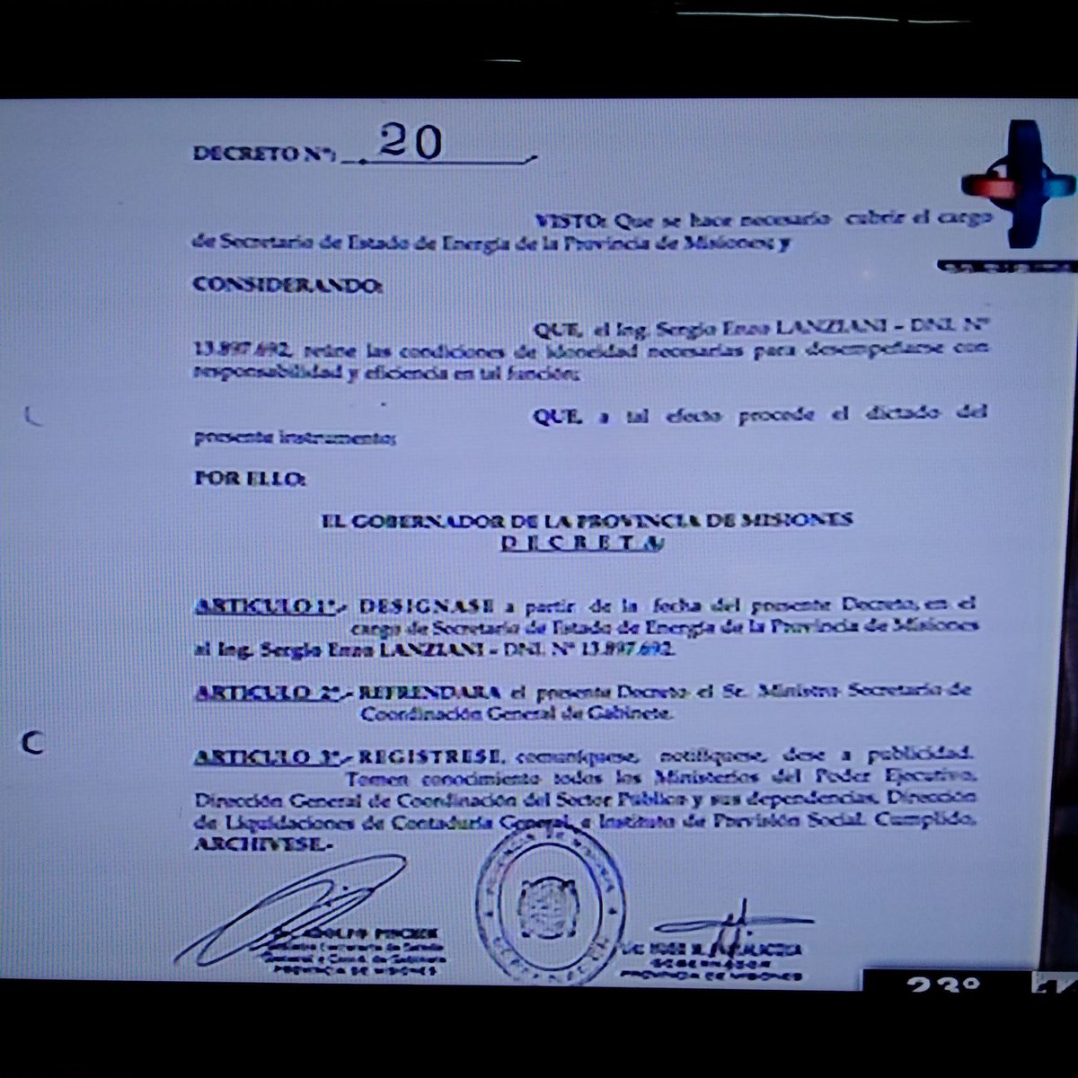 NFUllrich's tweet photo. El flamante Secretario de Energía, Sergio Lanziani explicó en MyER @tv12misiones los nuevos desafíos para #Misiones https://t.co/UxSRs2IzW8