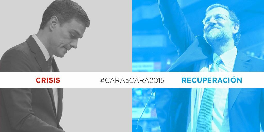 No te pierdas esta noche a las 22:00h el #CARAaCARA2015 entre Mariano Rajoy Brey y la crisis...