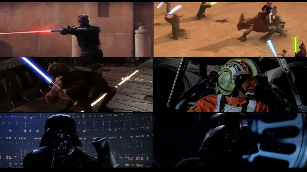 Metro_US's tweet photo. You can now watch all six Star Wars films at the same time thanks to the internet https://t.co/NYHq8dPWko https://t.co/hzkWd05LXo