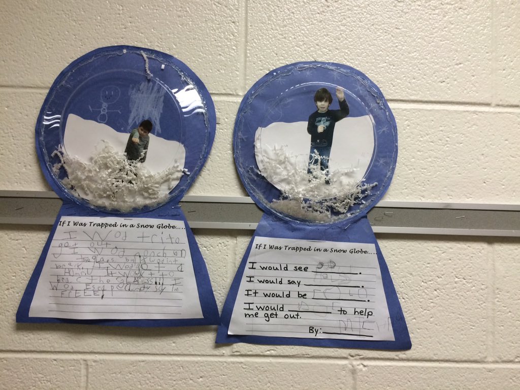 LovettsvilleES's tweet photo. What would you do if trapped inside of a snow globe? Mrs. Hamilton's students know!! #lov16 https://t.co/QfhAyBKz1A
