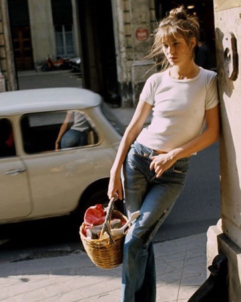 Happy Birthday to my favorite style icon, Jane Birkin. Photo in Paris, 1974. 