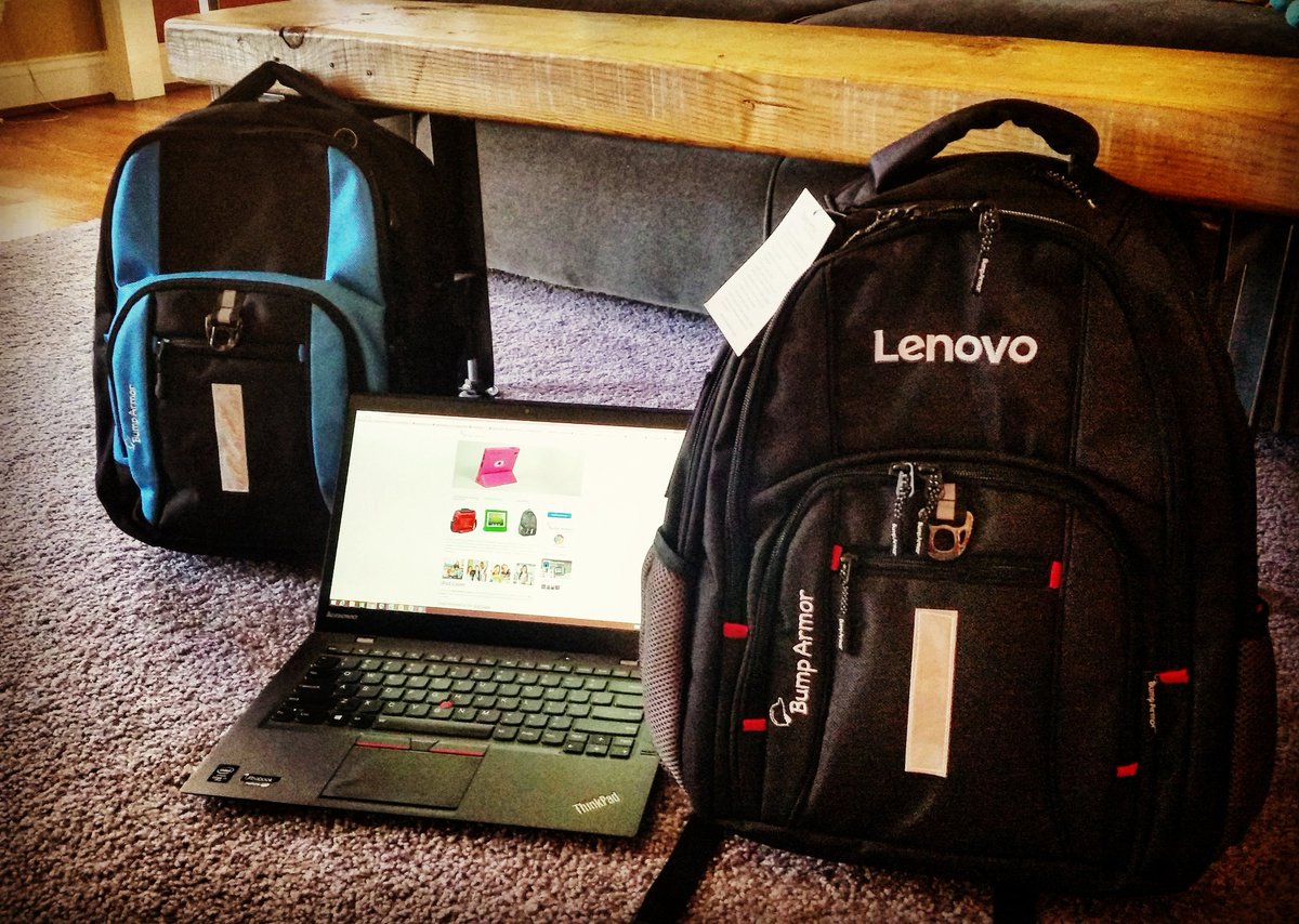 LanceBusdeker's tweet photo. Thanks @Bumparmor  Awesome backpacks - both for the kiddos and my #Lenovo partners!  #LenovoEducation #chromebooks https://t.co/8859rPlCBp