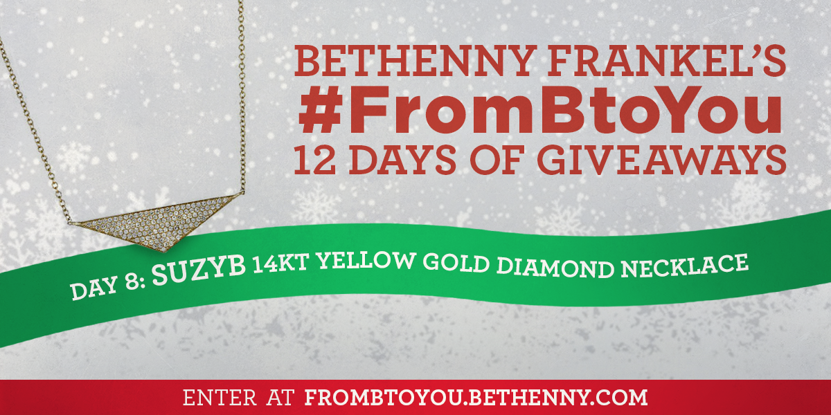 Bethenny's tweet photo. This @SuzyBJewelry necklace is unbelievable! Enter to win at https://t.co/tTlYzJZJfM. #FromBtoYou #Giveaway https://t.co/x7sV512dYs