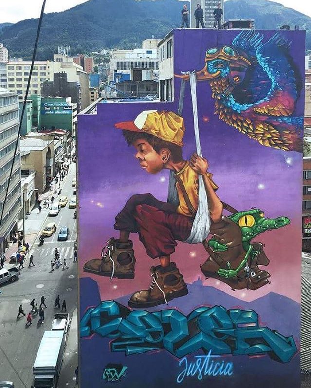 AbdelsamadAmmar's tweet image. Amazing Street Art by PDV Crew (Erc VD, FLEMA, Ryot bta) &amp;amp; Estimer in Bogota Colombia 

#art #mural #streetart