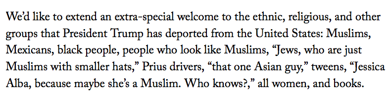 newyorkerhumor's tweet image. To Those Fleeing President Trump: Welcome to Canada! @meganamram nyr.kr/1NlGZjS