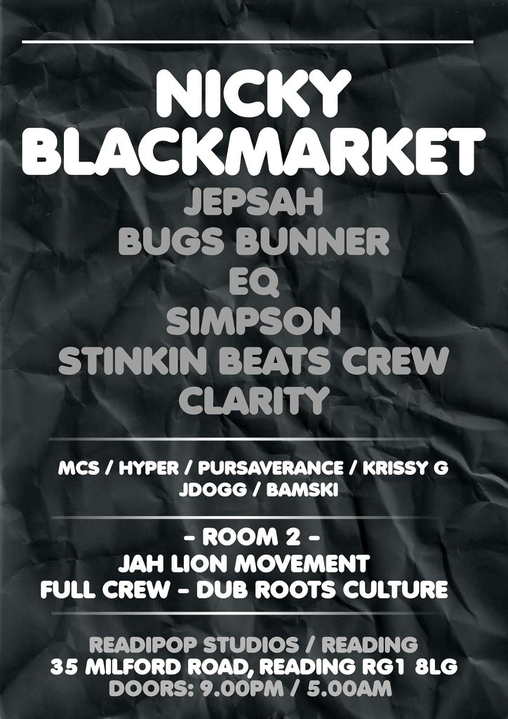 jepsahTUK's tweet photo. @nickyblkmkt @ReadipopStudios #tukdnb reading town 15th January https://t.co/FNUXEqVIGZ