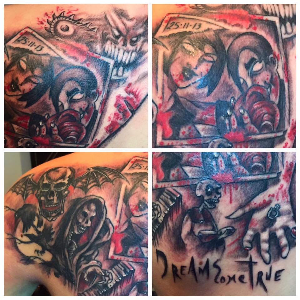 X 上的Infecteed WR kaØss:「See my new tattoo of Avenged Sevenfold,You can see the video of A little piece of heaven @TheOfficialA7X@A7XFANCLUB https://t.co/mmjOegNpFP」 / X
