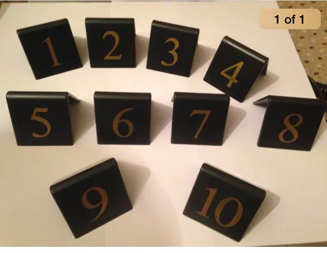 PrintonDisplay's tweet image. Black Acrylic Gold Screen Printed Numbers #POS #print #bespoke #digital