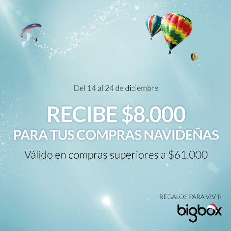 BigboxCl's tweet photo. Del 14 al 24 de diciembre, recibe $8.000 para compras navideñas. Descubre el mejor regalo
https://t.co/dj8jBhFuBB https://t.co/Z39NH8aHQi