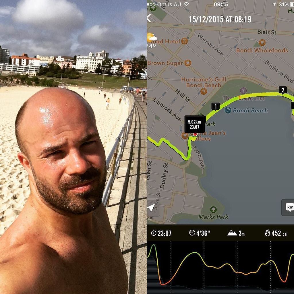 djrugby's tweet photo. Makes a change to running round Tooting Bec common. #beachrun #burntforehead #bondi https://t.co/1BUTHHNI1E https://t.co/rKbEHB22p8