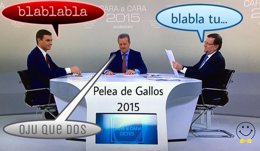 Pelea de gallos #CaraACaraL6 #CaraACaraA3N #CARAaCARA2015Rajoy #CaraACaraL6