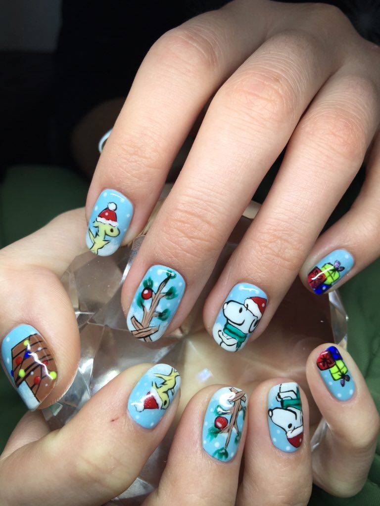 Jahoofka's tweet photo. Can't go two steps without someone commenting on my nails #christmasnails #snoopy #yegnails @oldstrathcona #love https://t.co/vLRBcCXg68
