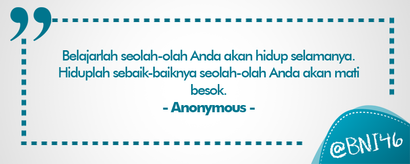 BNI's tweet photo. Selamat pagi dan selamat beraktivitas :) #BNIQuotes https://t.co/cloIhnjokT https://t.co/UYlQ88wdVr