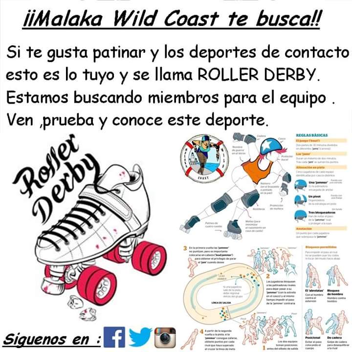 MalakaRoller's tweet photo. Buscando Jugadoras. El equipo ha de seguir creciendo. #rollerderby #malakawildcoast. Síguenos y que nos conozcan. https://t.co/SkkQEMp0G9