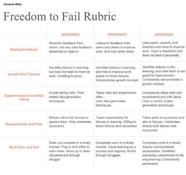 Freedom to Fail Rubric