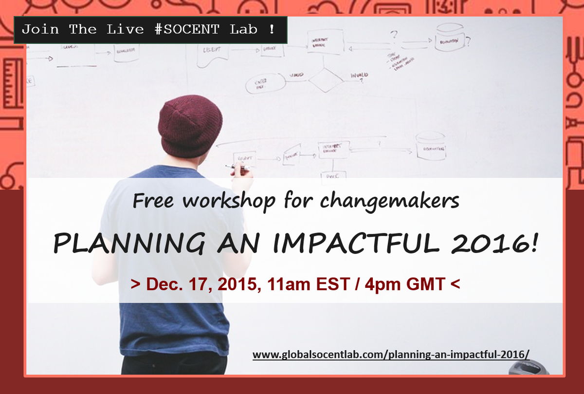 theSedge_org's tweet photo. PLANNING AN IMPACTFUL 2016: Free Workshop for #changemakers! #socent #impact #impinv ==> https://t.co/ZHLaEJVZGP https://t.co/d8fo282y6i