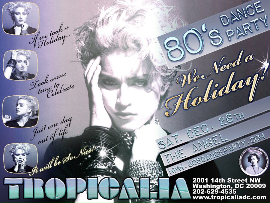 EightiesNite's tweet photo. PostX-MasPreNYE80'sNight!! Sat 11/28 @tropicaliaDC #80sinDC #80sDanceParty #80sDancePartyDC #TropicaliaDC https://t.co/qqHk5nbwaz