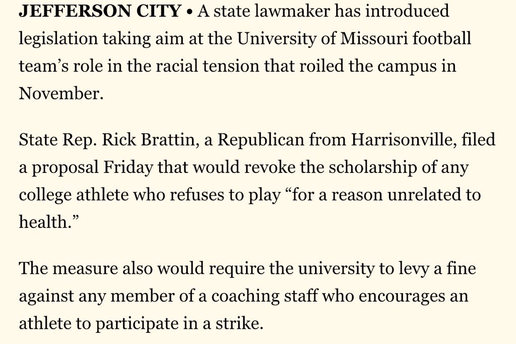 deray's tweet photo. Legislation targets Mizzou football team strike https://t.co/WD2gYXI3VK https://t.co/xdRdUBp6Ny
