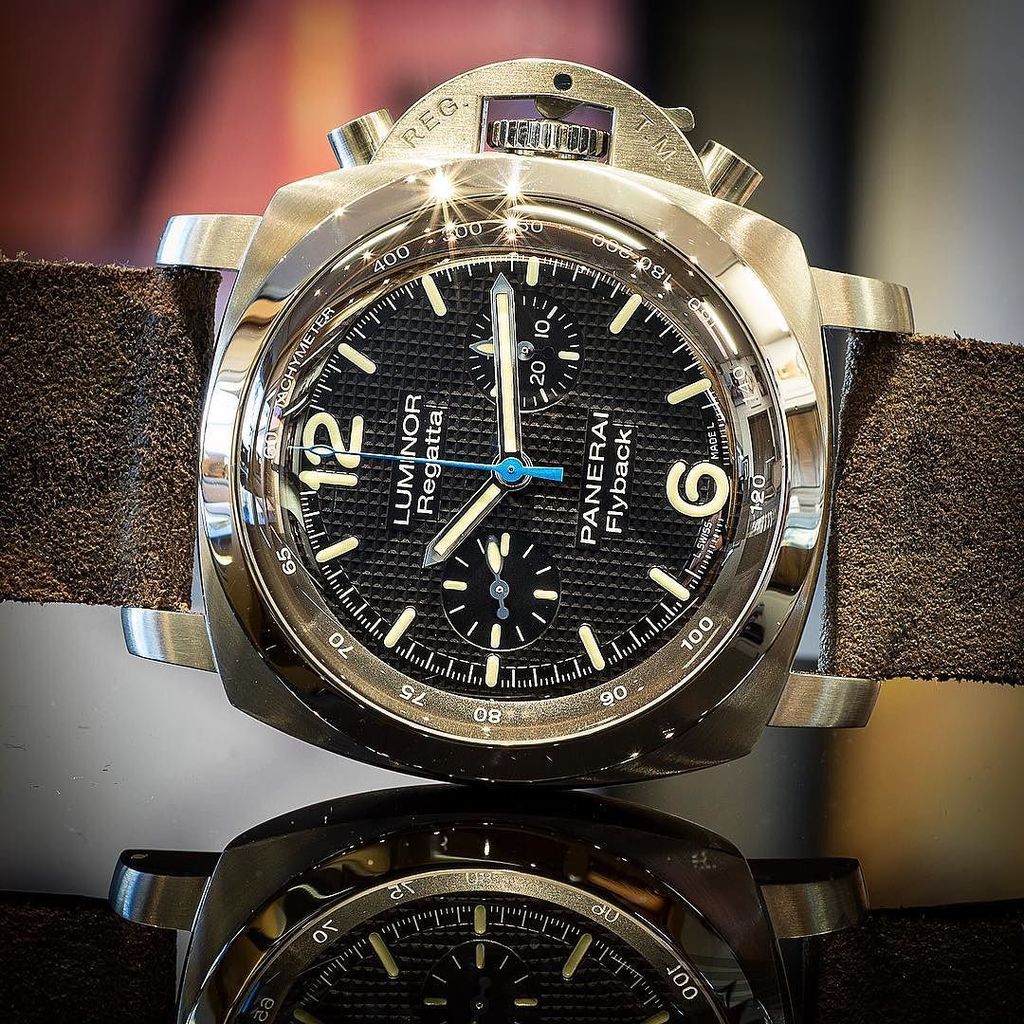 OCWatchCompany's tweet photo. Can't get enough of this guy😎 #Panerai #PAM253 #Regatta #Flyback custom #Camo strap from @johnnystraps #OCWatchComp… https://t.co/No5F607OYQ