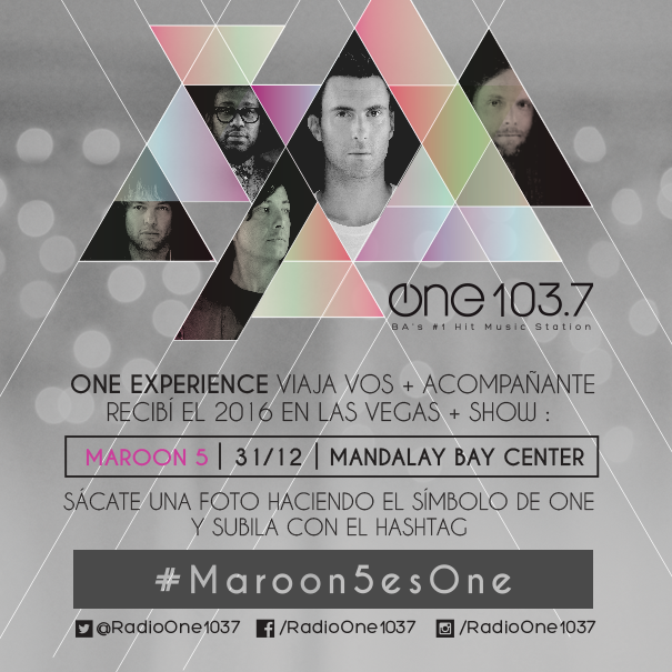 RadioOne1037's tweet photo. Subí tu foto haciendo el 1 con el HT #Maroon5EsOne y viajá al show de @maroon5 en Las Vegas! https://t.co/uK4G0FSKw8 https://t.co/FT2WhAF8P0