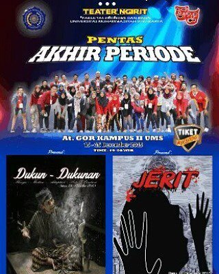 15-16/12/15 19.00 Pentas akhir periode di GOR UMS #solo Jateng | 5K/hari via <a href="/TeaterNgiritUMS/">Teater Ngirit</a>