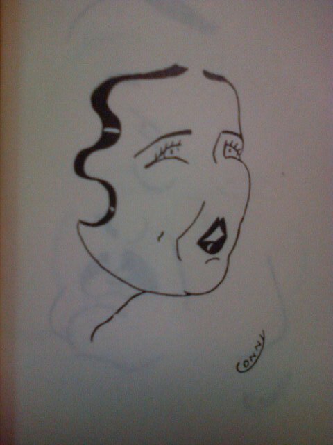 Conny Méndez publicó en París, en 1931, un libro de caricaturas titulado "Bisturí". Aquí su "Teresa de la Parra":